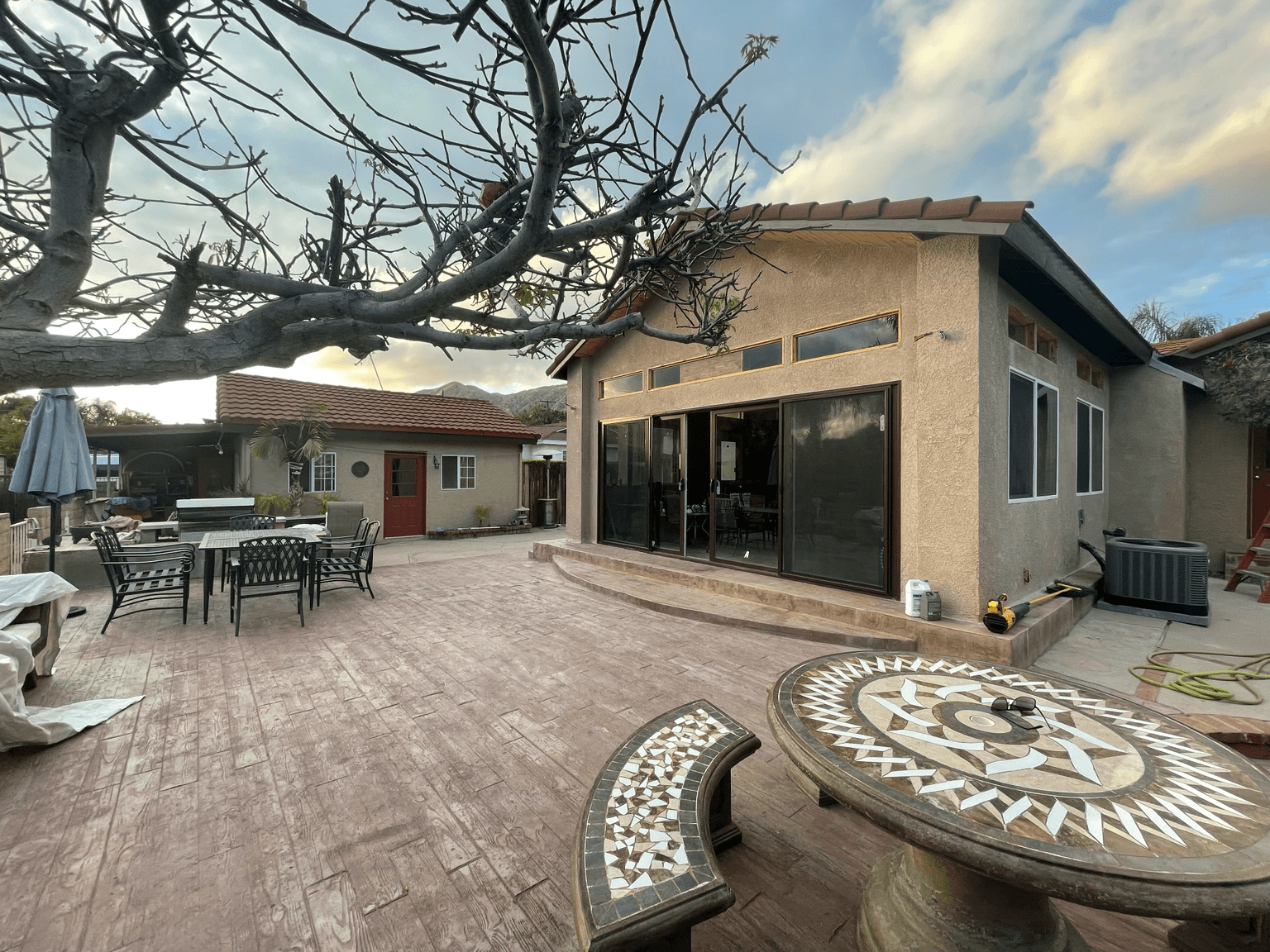Backyard with ADU conversion showcased